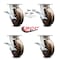 Service Caster 6 Inch Kingpinless High Temp Phenolic Caster Set with Brakes and Swivel Locks SCC-KP30S620-PHRHT-SLB-BSL-4 - alternate 2
